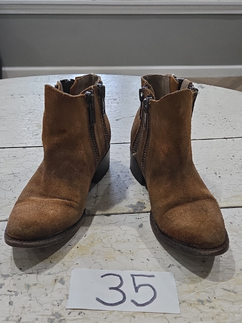 Steve Madden Freebird CLASH Ankle Boots Tan Suede Women's Size 7